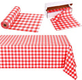 Kochorie 54 Inch x 100 Ft Red Checkered Plastic Table Cloth Roll Disposable by Kochorie