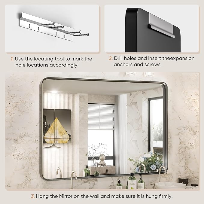 Sweetcrispy 22x30 Inch Black Bathroom Mirrors - Image 7