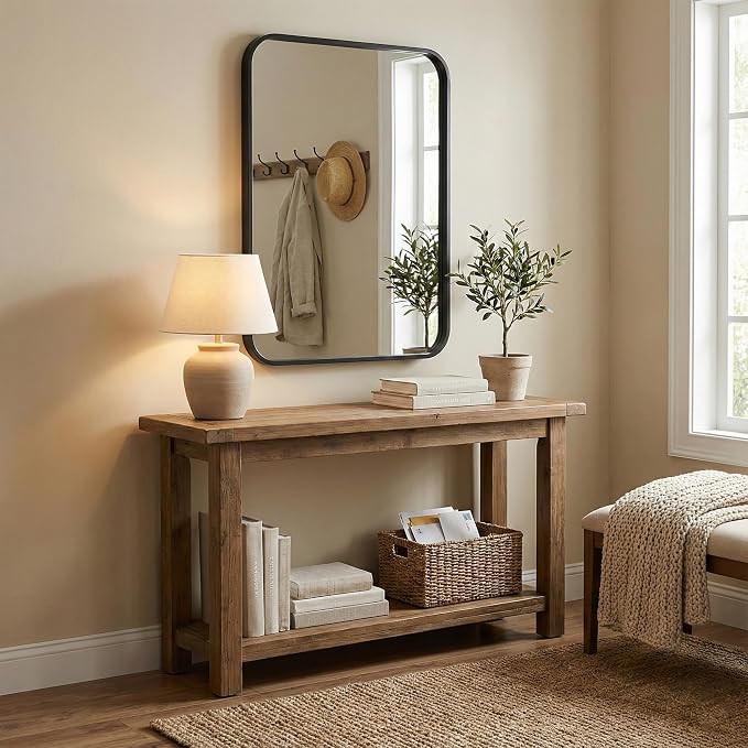 2-Pack 24x36 Inch Matte Black Bathroom Vanity Mirrors | Flush Mount Deep Set - Image 8