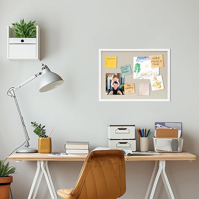 DAHAPYBOO Cork Board with Linen White 2Pack, Bulletin Board 23"x17" Hanging - Image 5