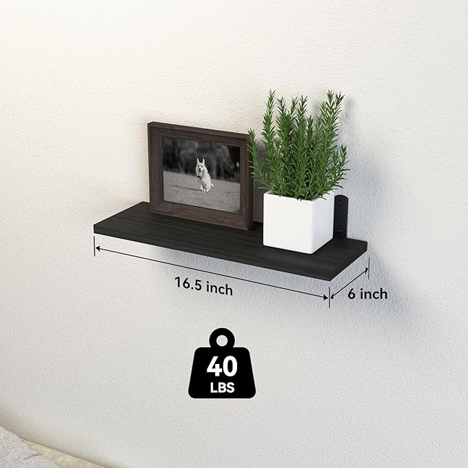DOLLFIO Floating Shelves, 5 Sets Wall Shelves, Wood Floating Shelves - Image 3
