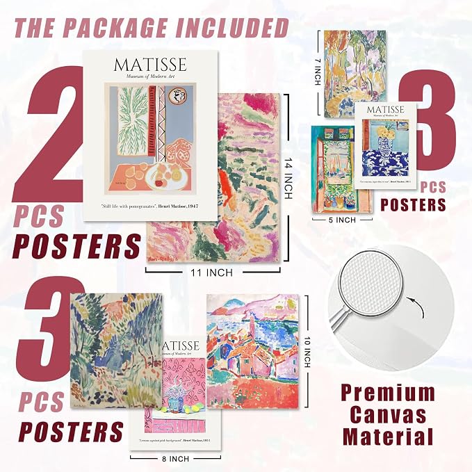 uniro Matisse Wall Art Prints, Matisse Eclectic Wall Decor, Henri Matisse - Image 6