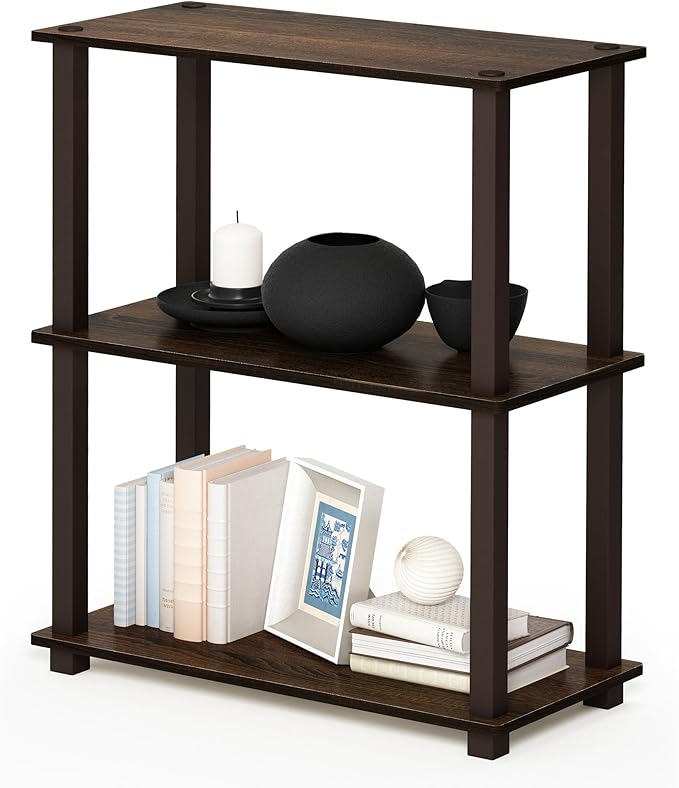 Furinno TURN-S-TUBE Storage Shelves, 3-Tier Book Shelf, Corner Shelf, Toolless by Furinno-FitsYourSpaceFitsYourBudget