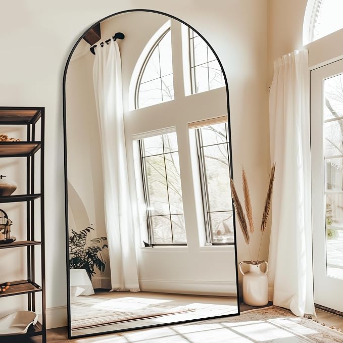 Antok 86" x46” Arched Full Length Floor Mirror, Free Standing/Wall Mount/Leaning - Image 3