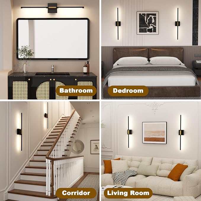 31.5 Inch Battery Operated Wall Sconce Set of Two, 8000mAh USB Rechargeable - Image 6