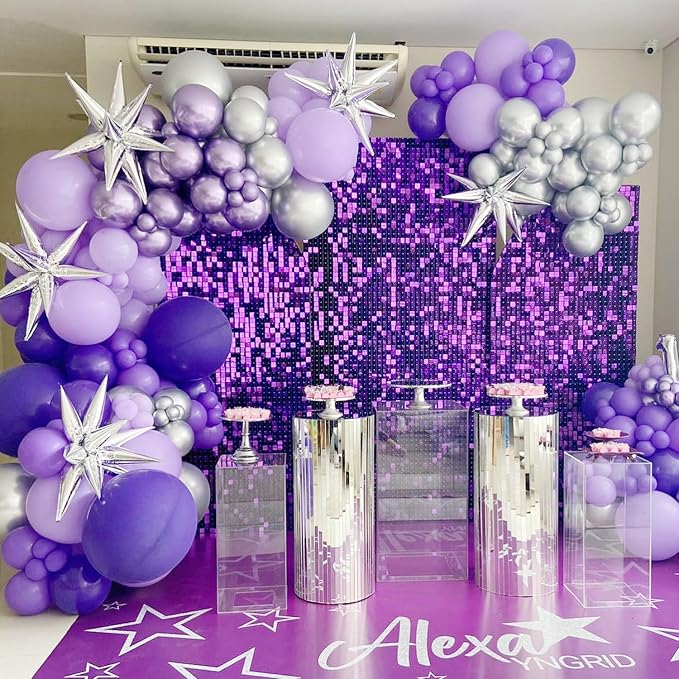 COKAOBE Purple Shimmer Wall Backdrop, Photo Backdrops - Image 7