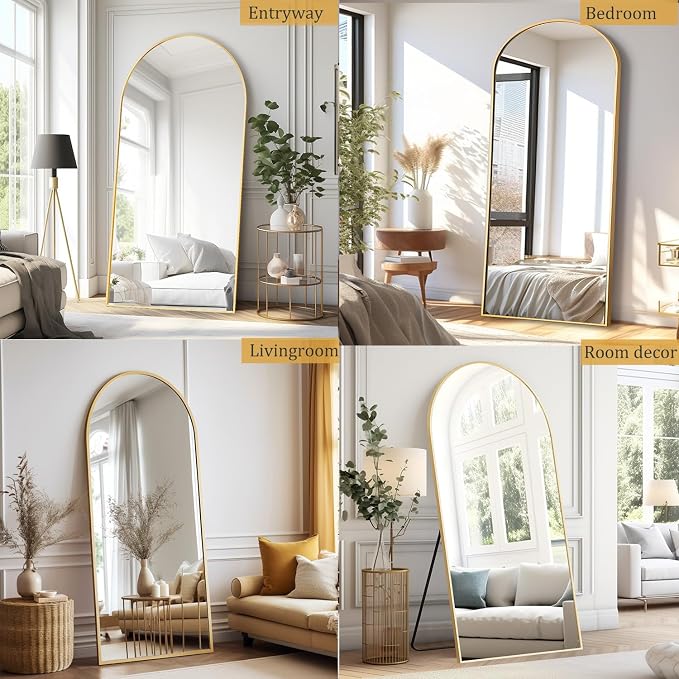 Dewfig Arched Full Length Mirror, Full Body Mirror - Image 4