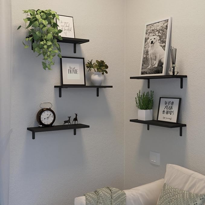 DOLLFIO Floating Shelves, 5 Sets Wall Shelves, Wood Floating Shelves - Image 7