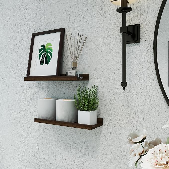 Floating Shelves for Wall Decor, Wall Mounted Wood Storage Shelf for Bedroom - Image 4