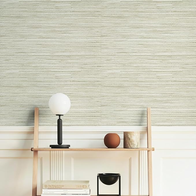 HueBurst Grasscloth Peel and Stick Wallpaper 17.3" x 197" Renter Friendly - Image 5