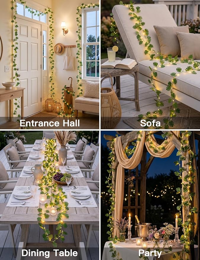 suddus Vines with Fairy Lights Battery & USB Powered Operated, 33ft 100 LED - Image 7
