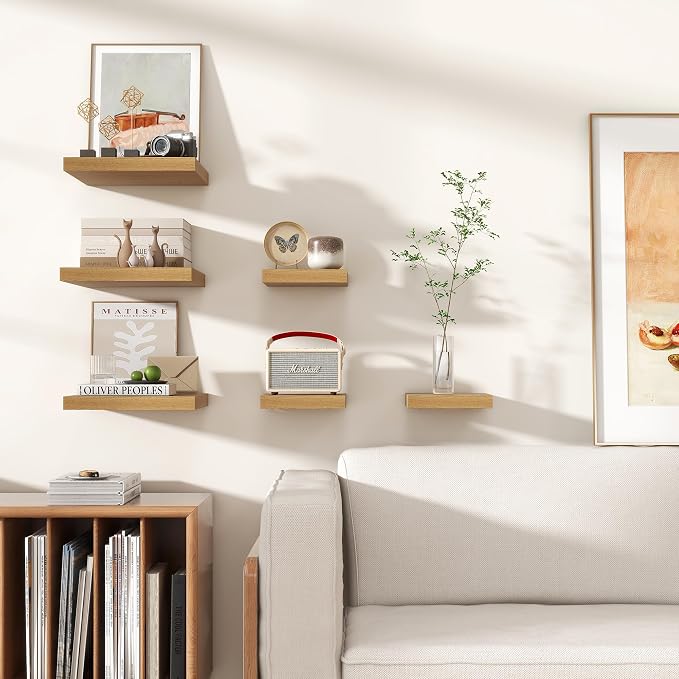 Square Floating Shelves for Wall 8"W x 8"D x 1.2"H, Small Engineered Wood Wall - Image 6