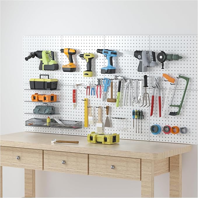 Peg Board, 16”×16”Large Heavy Duty Metal Pegboard Panels - Image 6