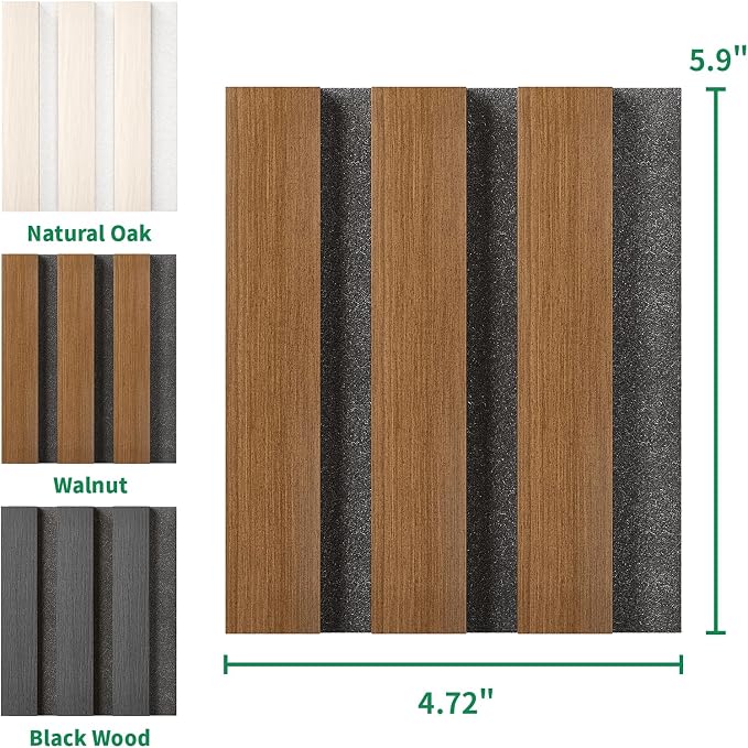 3 Pack Sample Set 3D Acoustic Slat Panels, 4.72" x 5.9" Sound Absorbing Wood - Image 6