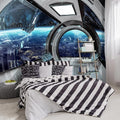 -3D Capsule Space Fabric Wallpaper Living Room Bedroom Bathroom Boys Girls by YIHWM-PurchaseNow