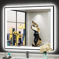 30x36 Black Framed LED Bathroom Mirror by Awandee