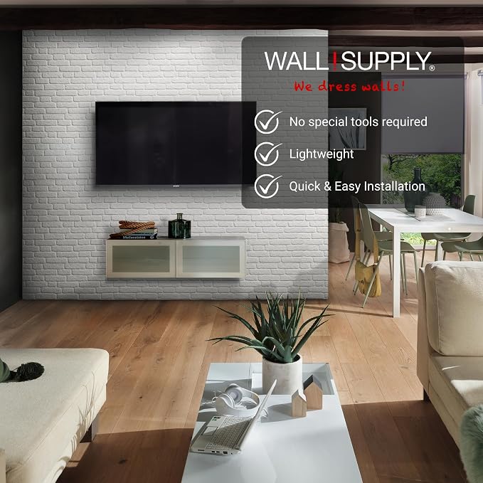 Wall!Supply 3D Wall Panels – Faux Brick, Covers 25.84 Sq Ft - Image 3