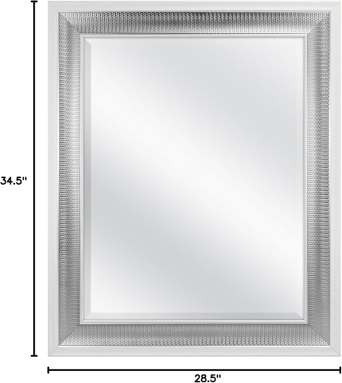 MCS 28.5x34.5 Large Wall Mirror, Vertical & Horizontal Wall Hanging Mirror - Image 7