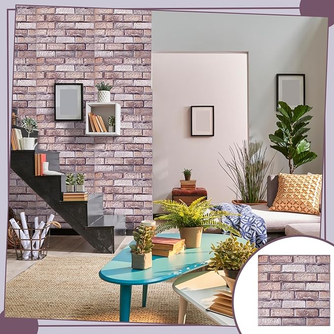 12PCS 3D Wall Panels Peel and Stick Foam Faux Brick Wall Panels, Self-Adhesive - Image 6