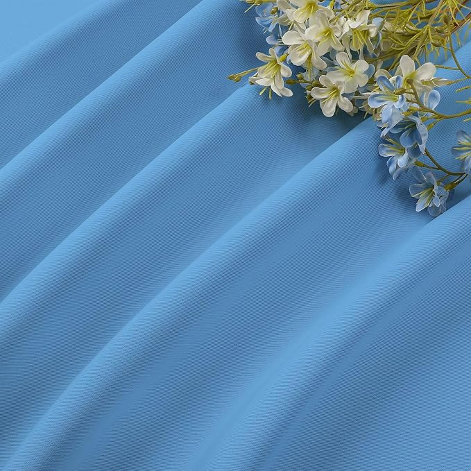 CUCRAF Light Blue Blackout Curtains 45 inch Length 2 Panels Set, Rod Pocket - Image 7