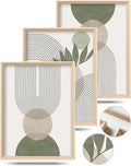 HesenDot Boho Sage Green Framed Wall Art, 12x16in High Framed Design Canvas by HesenDot
