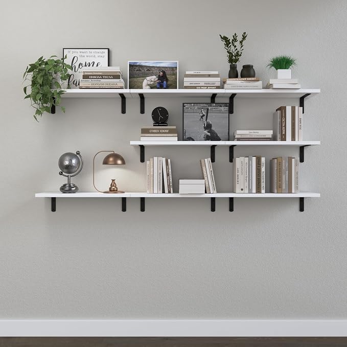DOLLFIO Floating Shelves, 8 Sets Wall Shelves, Wooden Floating Shelves - Image 7