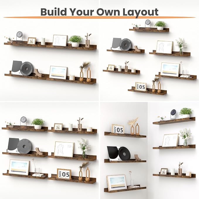 upsimples Floating Shelves for Wall, 23.6 Inch Shelves for Decor Storage Set of - Image 4