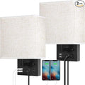 CADUKE Bedside Wall Lamp Set of 2, Plug in Wall Sconce by CADUKE