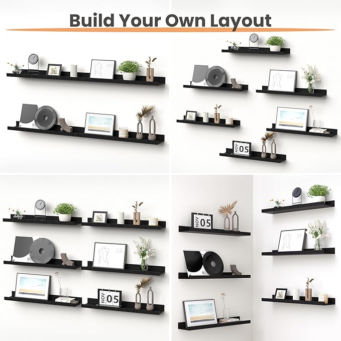 upsimples Floating Shelves for Wall, 23.6 Inch Shelves for Decor Storage Set of - Image 4