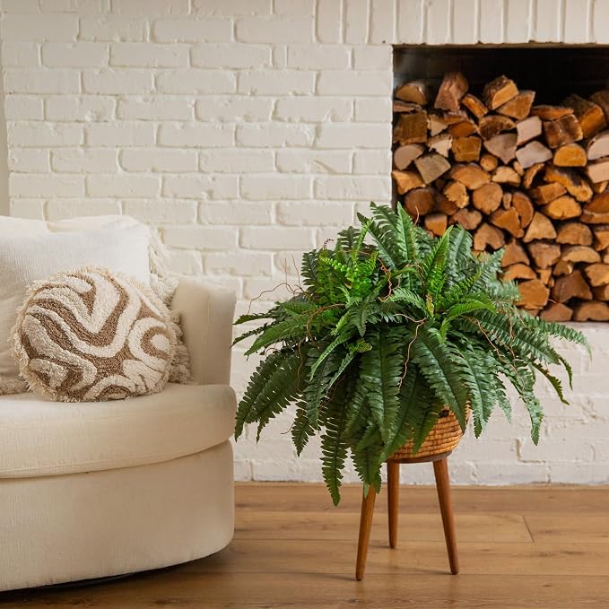 Nearly Natural 40in Hanging Artificial Boston Fern Plant Set of 2 - Image 4