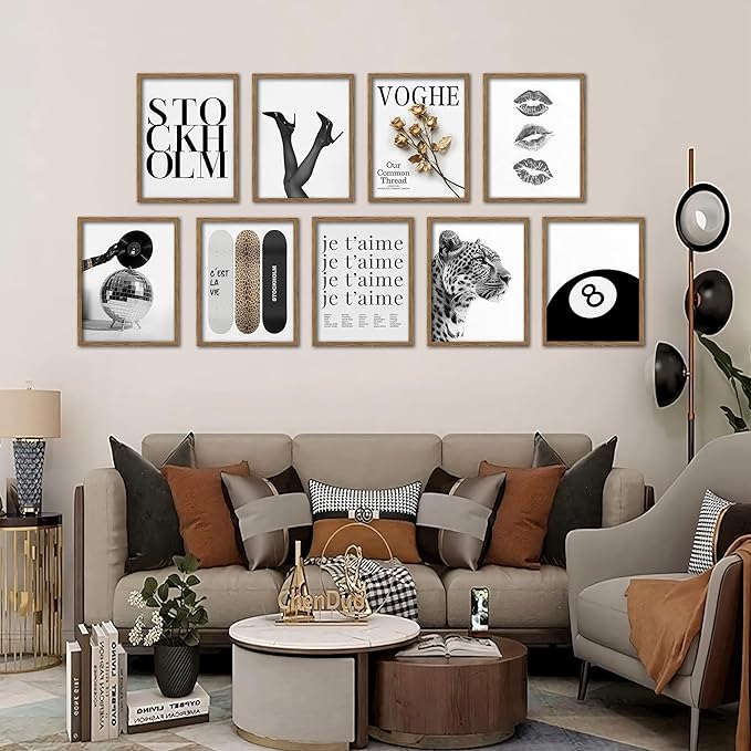 Stockholm Style 9 Pcs Fashion Gallery Wall Art Set, Modern Editorial Leopard - Image 5