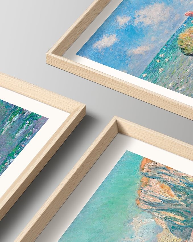 HesenDot Claude Monet Framed Wall Art, 12x16in High Framed Canvas Prints - Image 2