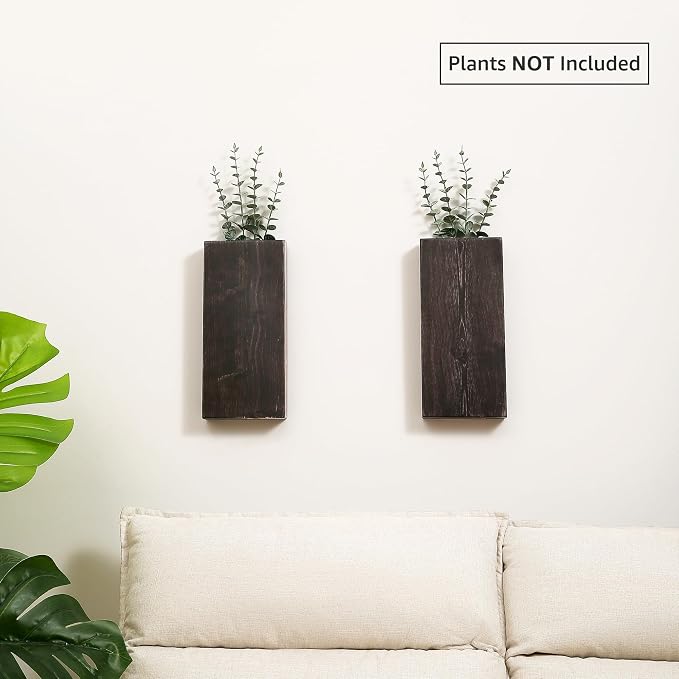 Wood Wall Planter Set of 2, Wood Wall Pocket - Image 3