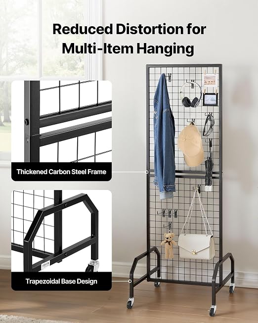 VEVOR 3 Packs Grid Wall Panels, 1.9 x 5.4 ft Wire Grid Panels Display Rack - Image 3
