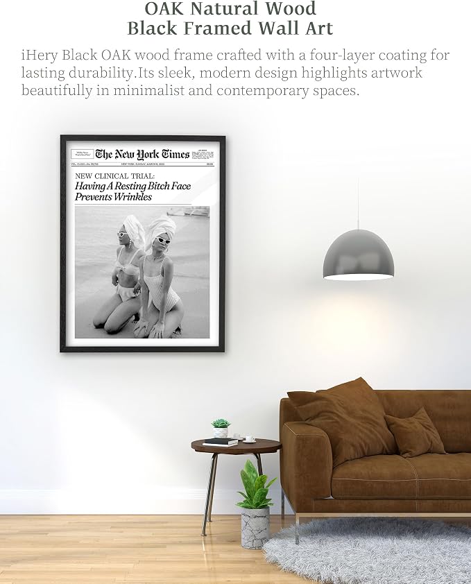 iHery Premium Natural Black OAK Wood 12x16in Having A Resting Face Prevents - Image 2