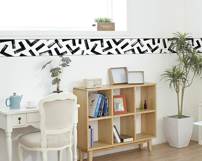 FLFK Black and White Design Wallpaper Border - Image 5