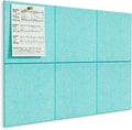 MaxGear Large Cork Board for Wall 36" x 24", Aqua Blue Bulletin Board, 6 Pack by MaxGear