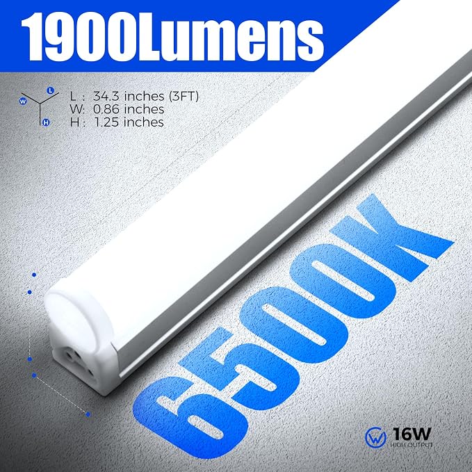 Barrina (Pack of 6 LED T5 Shop Light 3FT, 6500K Super Bright White, Utility - Image 7