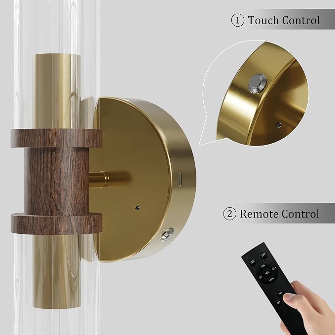 Battery Operated Wall Sconce Set of 2, Modern Cordless Wall Lights - Image 6