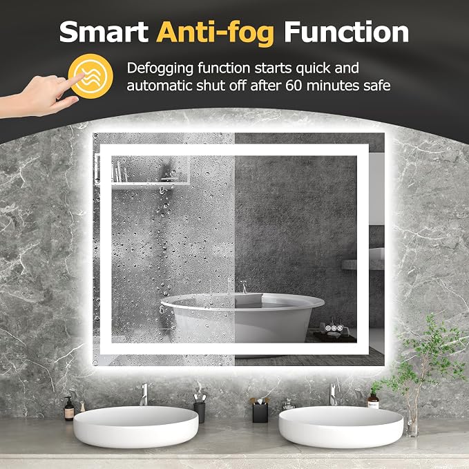 Hivone 40X32 LED Bathroom Mirror - Image 3