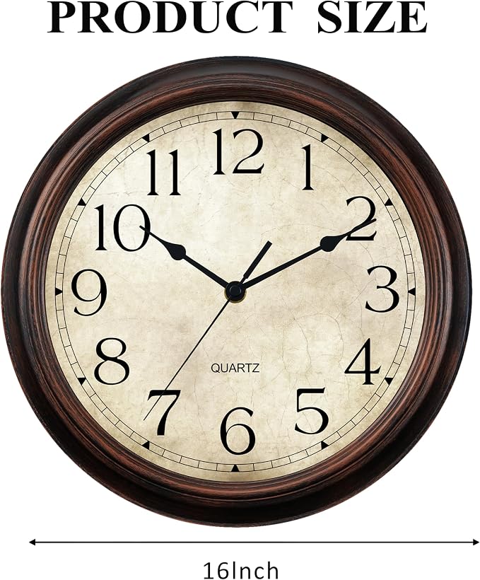 KECYET Wall Clock Battery Operated Vintage Silent Non-Ticking Analog Wall - Image 9