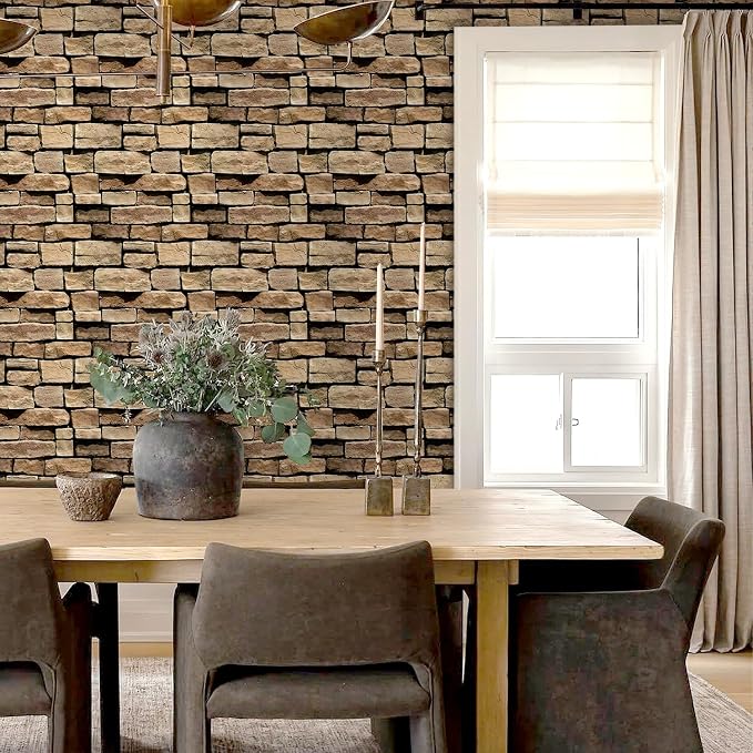 COMSTICKC Peel and Stick Faux Stone Wall Sticker Wall Panels, Not Real Stone - Image 6