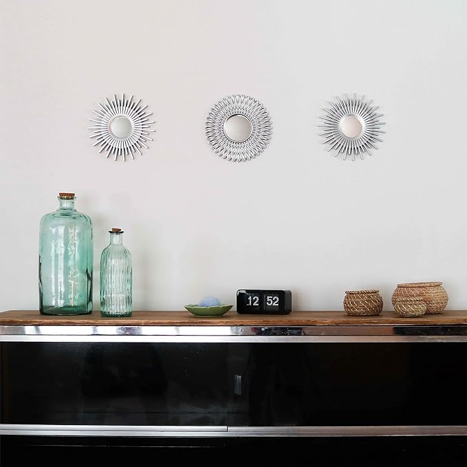 BONNYCO Wall Mirrors Pack of 3 Round Silver Mirrors - Image 5
