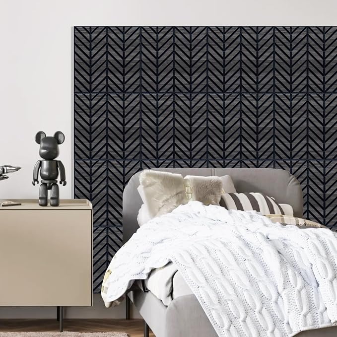 Mollywell Acoustic Panels, PVC Wood-Grain Decor, 12x12 Inch Carved Pattern - Image 8
