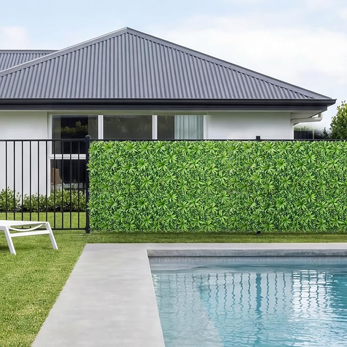 VEVOR Artificial Plant Wall, 40 x 120 in Artificial Boxwood Panels, Sun - Image 8