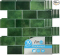 Art3d Peel and Stick Green Wall Tiles – 12"x12" Thicker Design Backsplash by Art3d