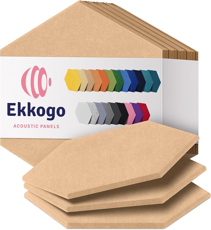 Acoustic Panels 12-Pack Soundproof Wall Panels 12"X10.4"X0.4" Sound Panels High by EkkogoAcousticPanels