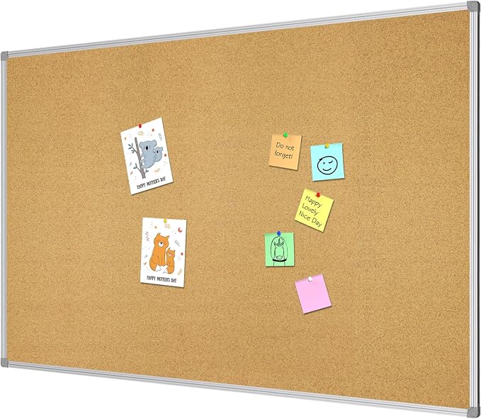 Lockways Large Cork Board Bulletin Board, Bulletin CorkBoard 72 x 36 Inch by Lockways