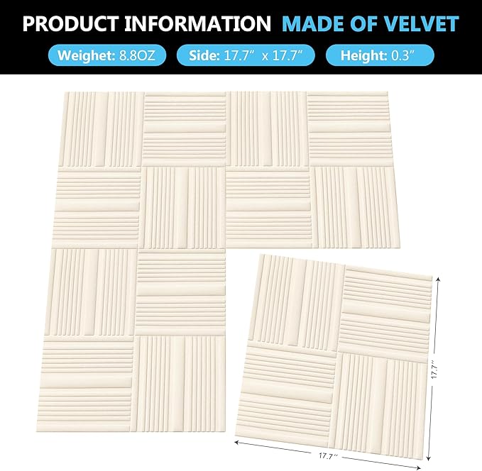Velvet 3d wall panels for Interior wall Decor peel and stick, Soundproof - Image 3
