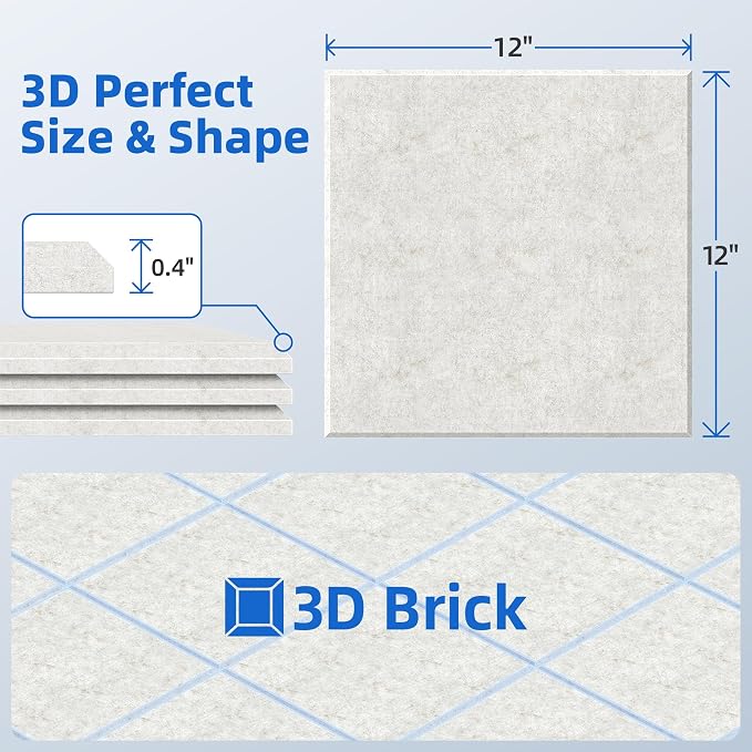 20 Pack Acoustic Panels with Self Adhesive, Soundproof Wall Panels, Square - Image 6